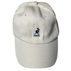 Kangol Cream Cotton Twill Cap Quiet Luxury Streetwear Faux Leather‎ Strapback